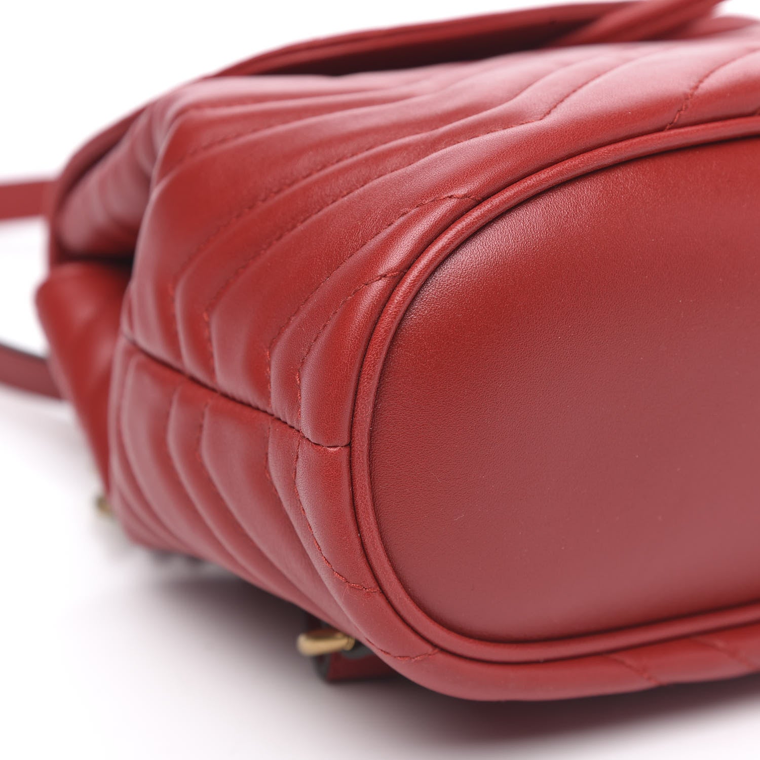 Gucci Calfskin Matelasse GG Marmont Flap Backpack Hibiscus Red 8 of 9