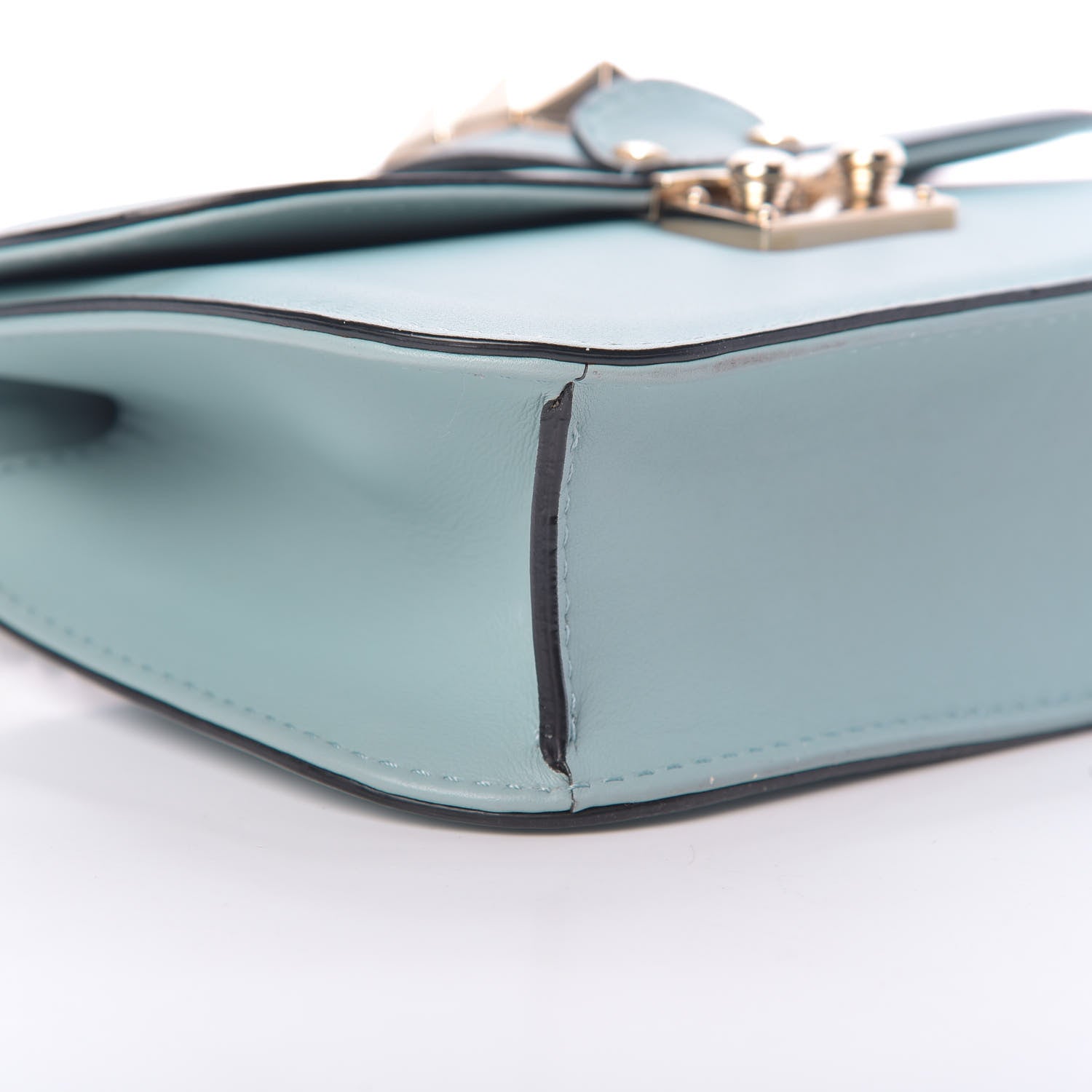 Valentino Garavani Vitello Small Glam Lock Rockstud Flap Sky Sorbet 9 of 11