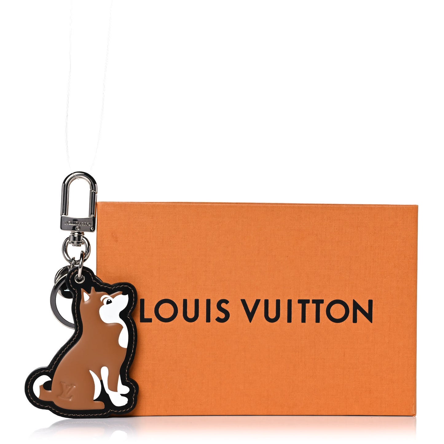 Calfskin Dog Bag Charm Key Holder