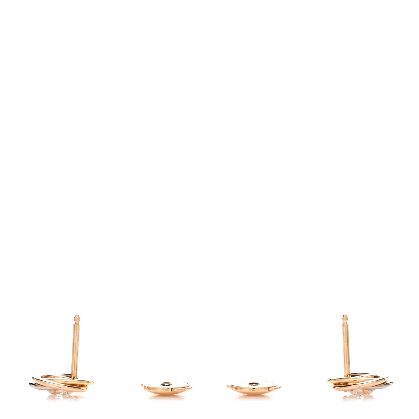 18K Pink Yellow White Gold Diamond .36ctw Trinity De Cartier Stud Earrings