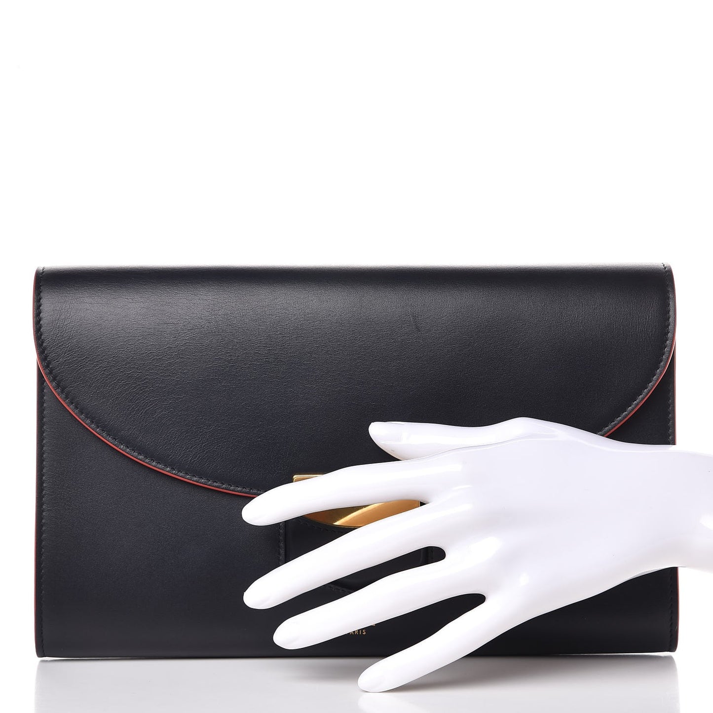 Smooth Calfskin Trotteur Clutch Navy Blue Red