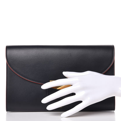 Celine Smooth Calfskin Trotteur Clutch Navy Blue Red 2 of 7