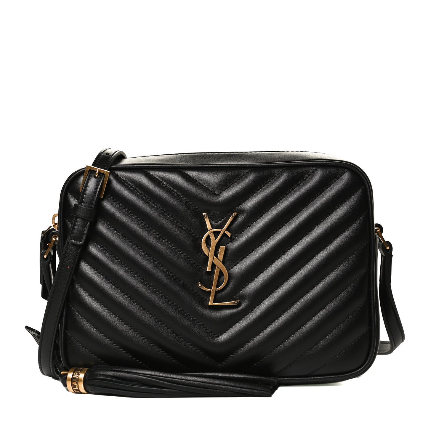 Calfskin Matelasse Monogram Lou Camera Bag Black