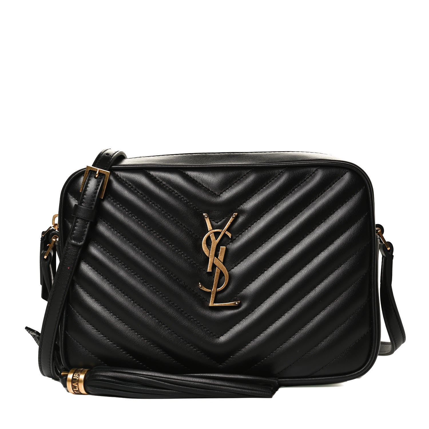 Saint Laurent Calfskin Matelasse Monogram Lou Camera Bag Black 1 of 12