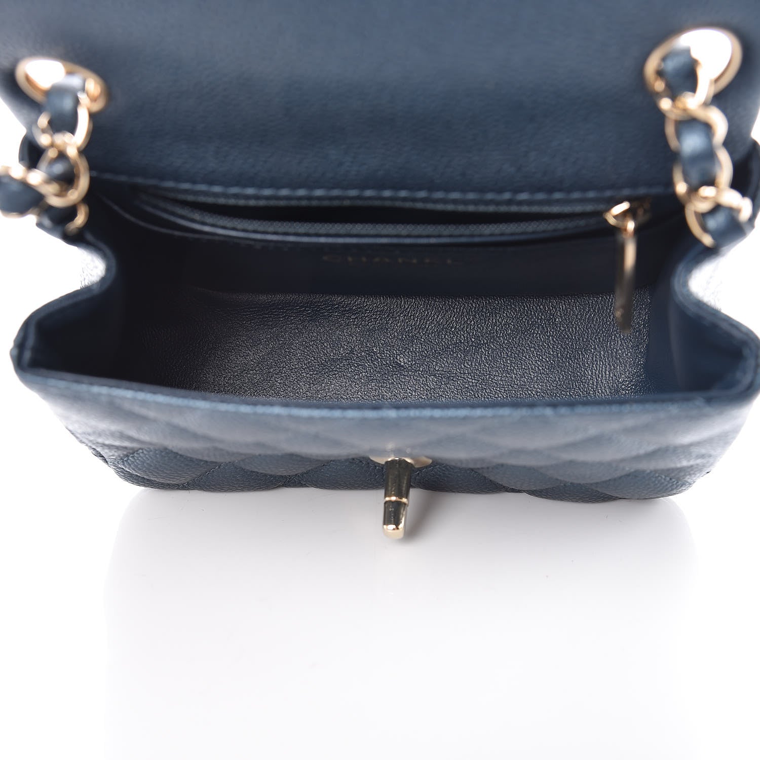Chanel Iridescent Caviar Quilted Mini Square Flap Dark Blue 5 of 9