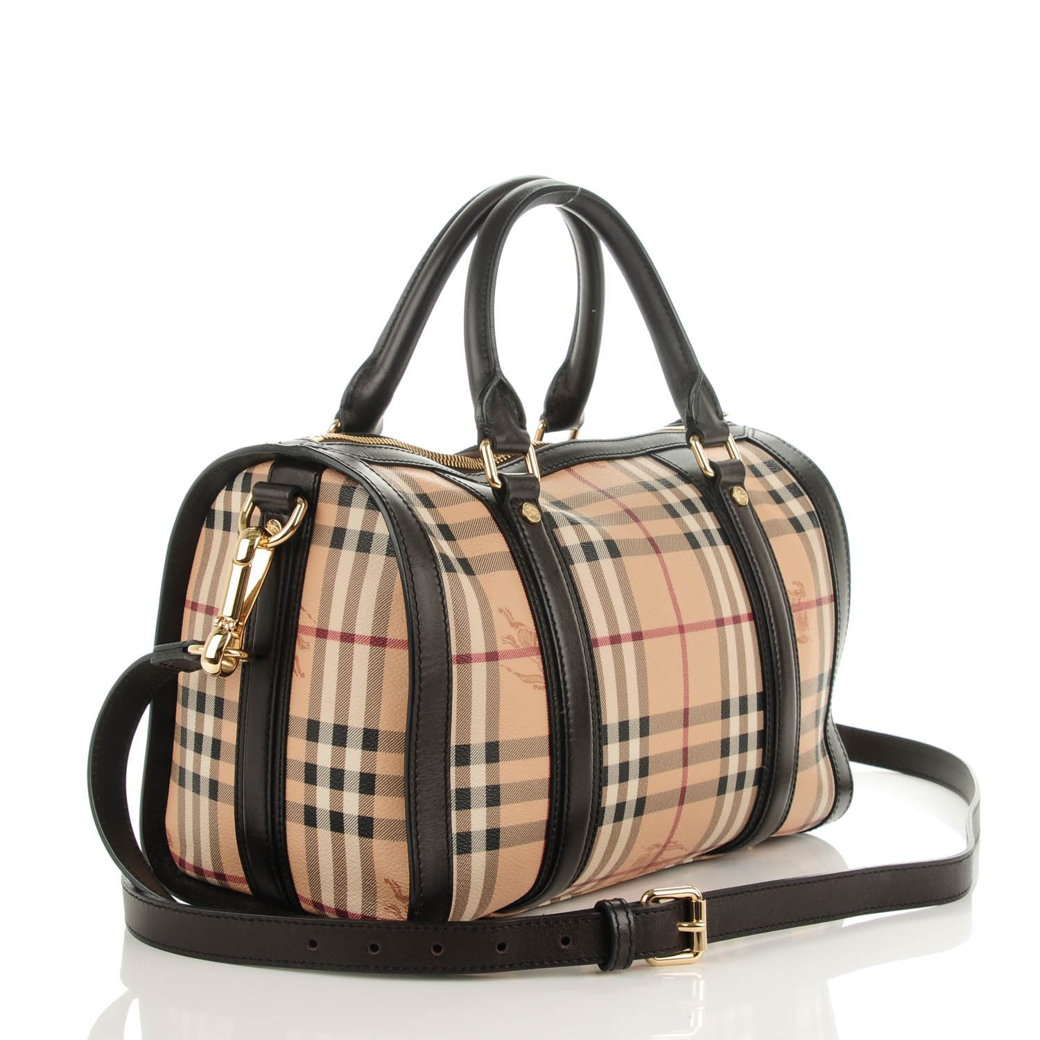 Burberry Haymarket Check Medium Alchester Bowling Bag Chocolate 3 of 8