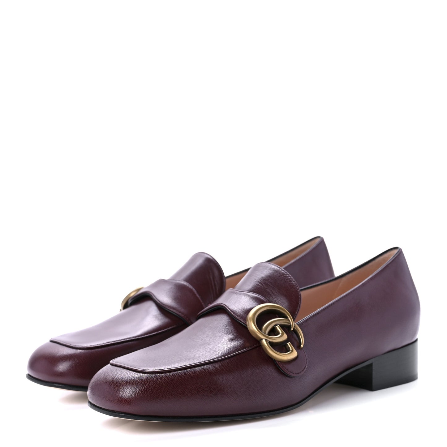 Malaga Kid Womens GG Marmont Loafers 38 Vintage Bordeaux