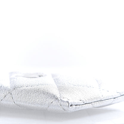 Chanel Metallic Lambskin Quilted Card Holder Silver 7 of 11