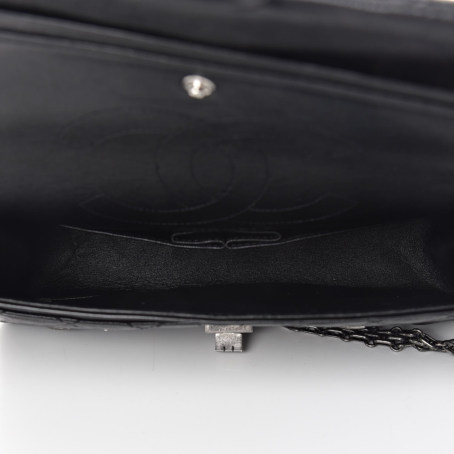 Chanel Calfskin Quilted Spoon Charms Brasserie 2.55 Reissue 225 Flap Black 6 of 13