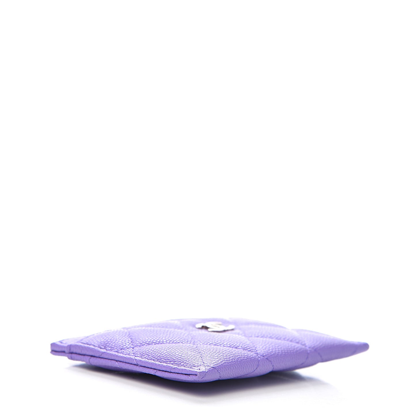 Caviar Quilted Card Holder Purple