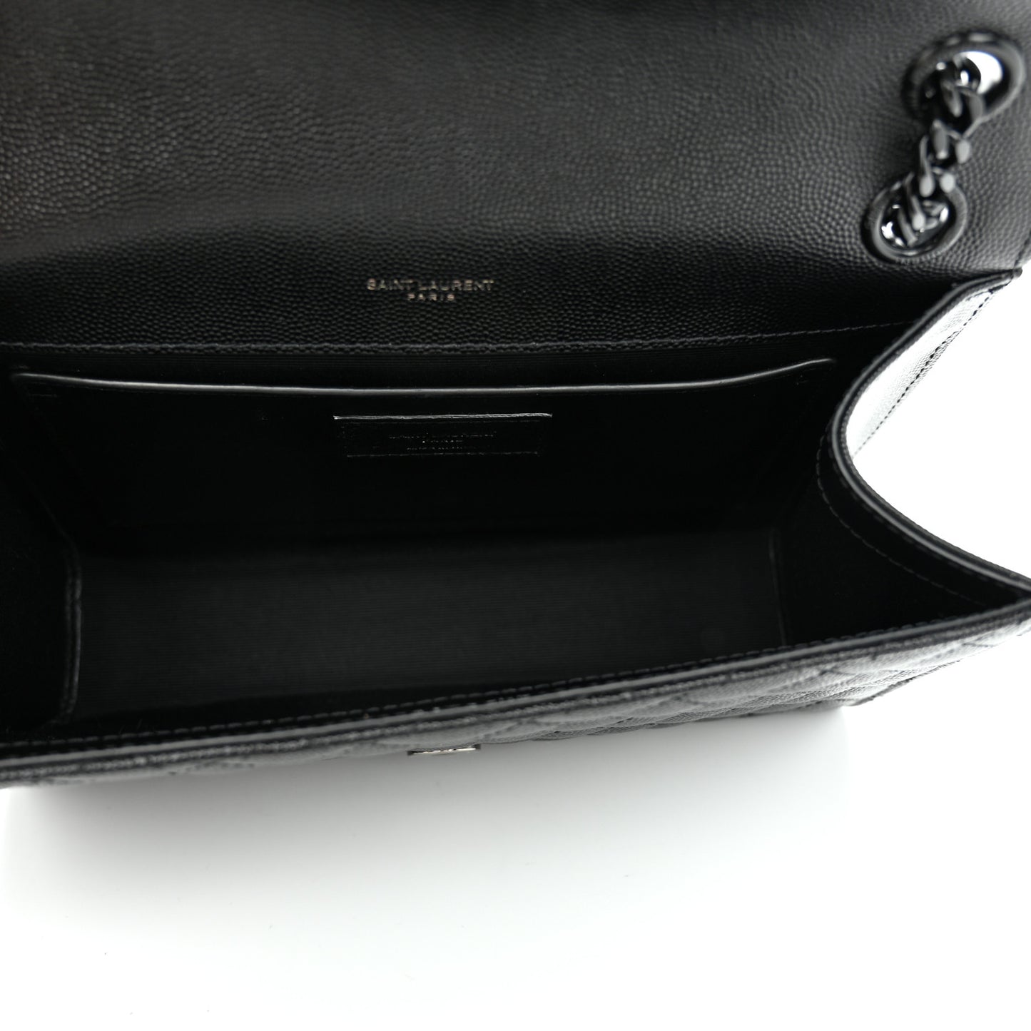 Grain De Poudre Textured Mixed Matelasse Triquilt Medium Monogram Monochrome Satchel Black