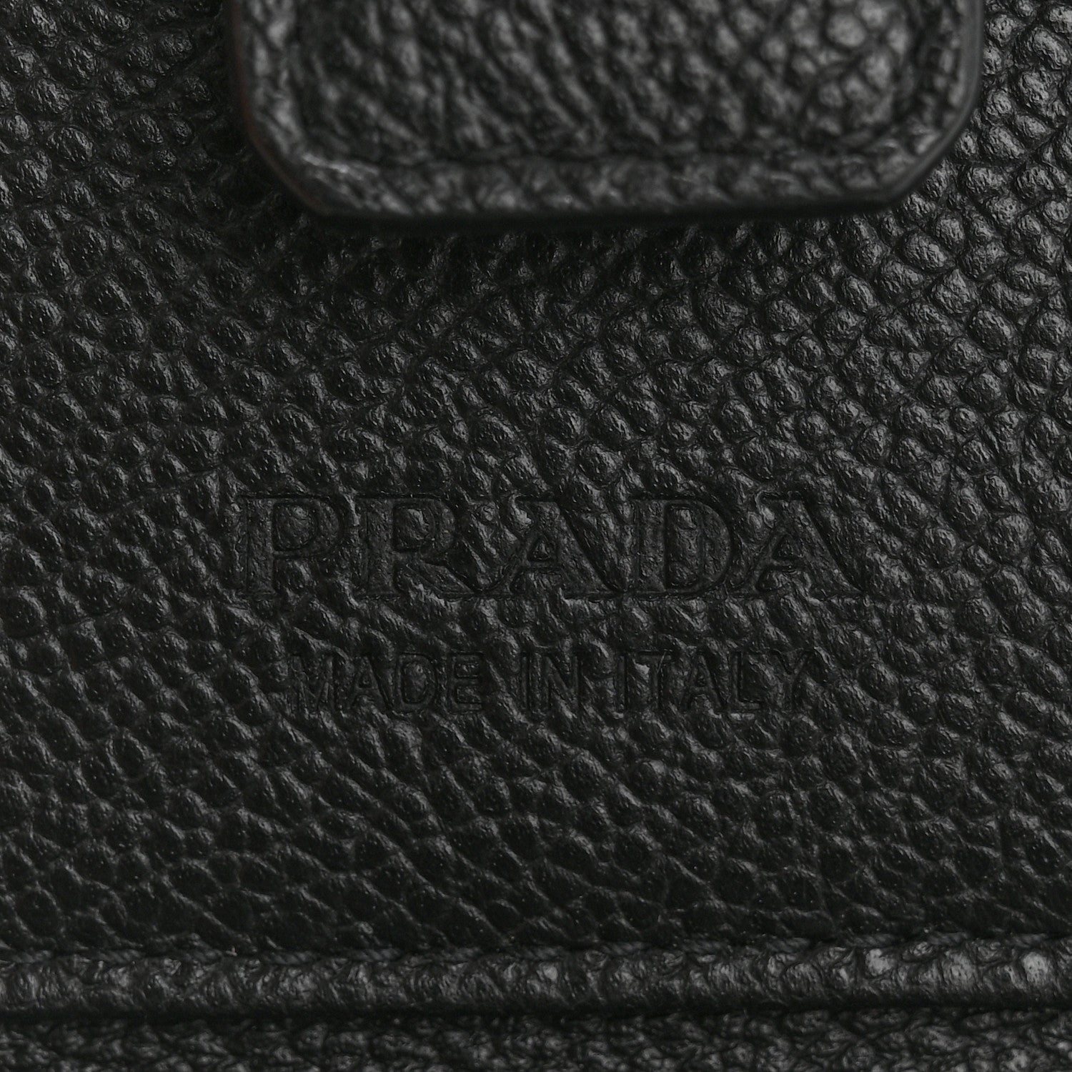 Prada Vitello Micro Grain Bi-Fold Tab Wallet Black Mercurio 6 of 11