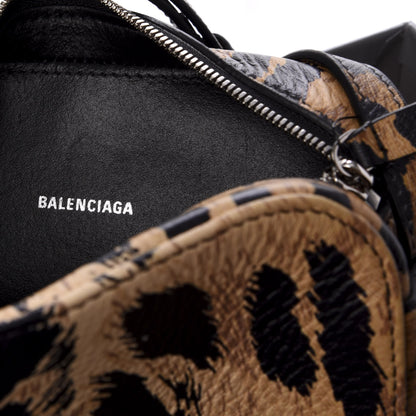 Balenciaga Calfskin Printed Leopard XS Everyday Camera Bag Beige White 6 of 10