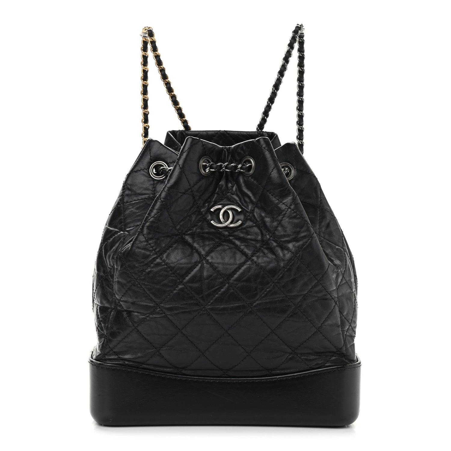 Chanel Aged Calfskin Quilted Gabrielle Backpack Black 1 of 11