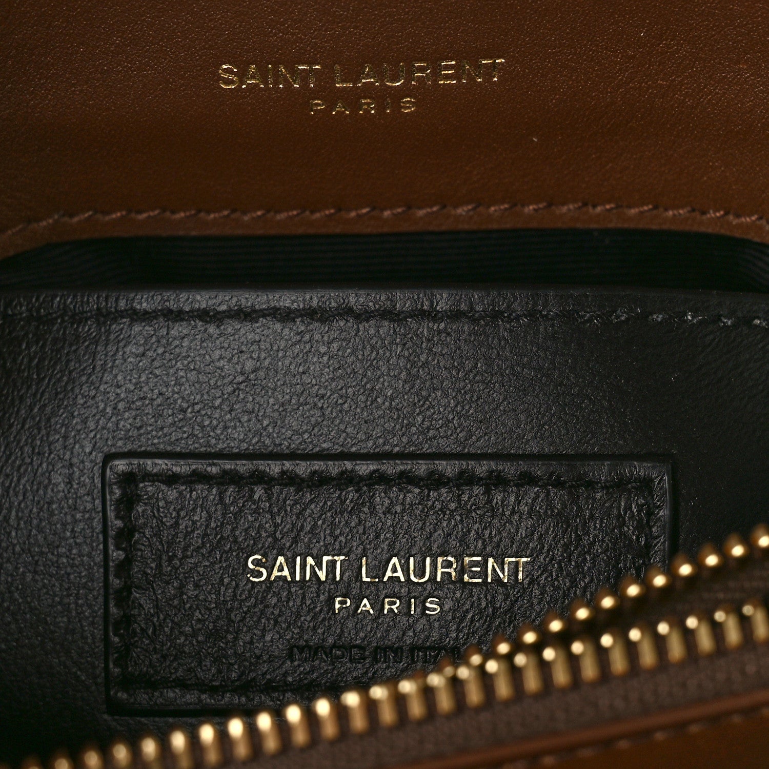 Saint Laurent Nubuck Shearling Chevron Monogram Medium College Bag Dark Cigar Natural Beige 6 of 8