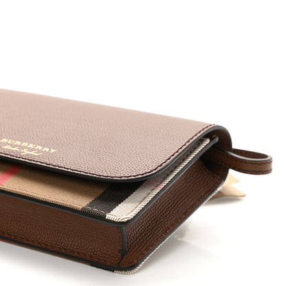 Burberry Derby Calfskin House Check Wallet On Chain Brown 8 of 8