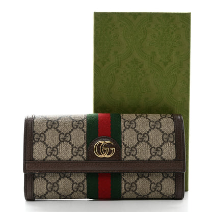 Gucci GG Supreme Monogram Web Ophidia Continental Wallet Brown 8 of 8