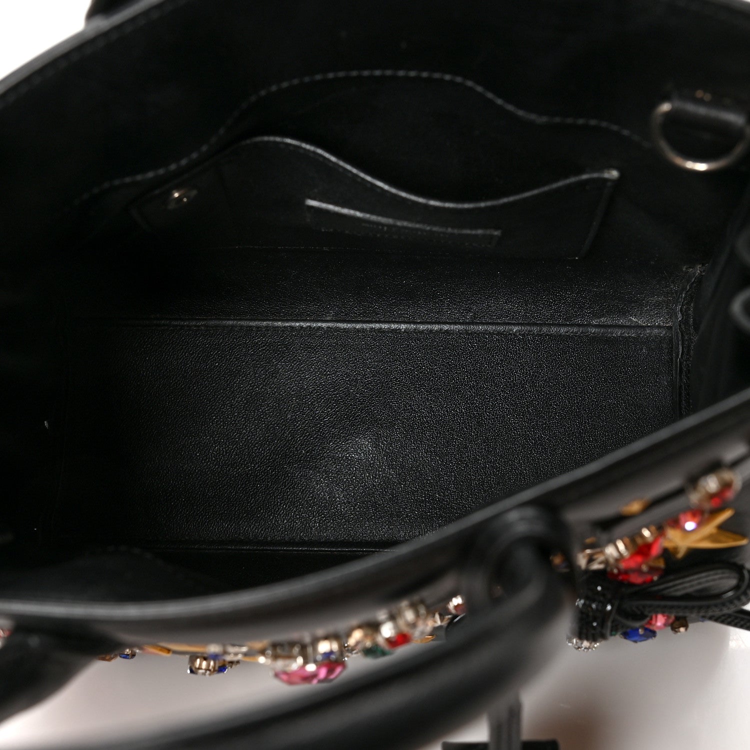 Saint Laurent Calfskin Crystal Embellished Nano Sac de Jour Black 5 of 12