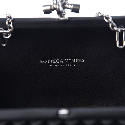 Bottega Veneta Satin Intreccio Impero Chain Knot Clutch Black 6 of 10