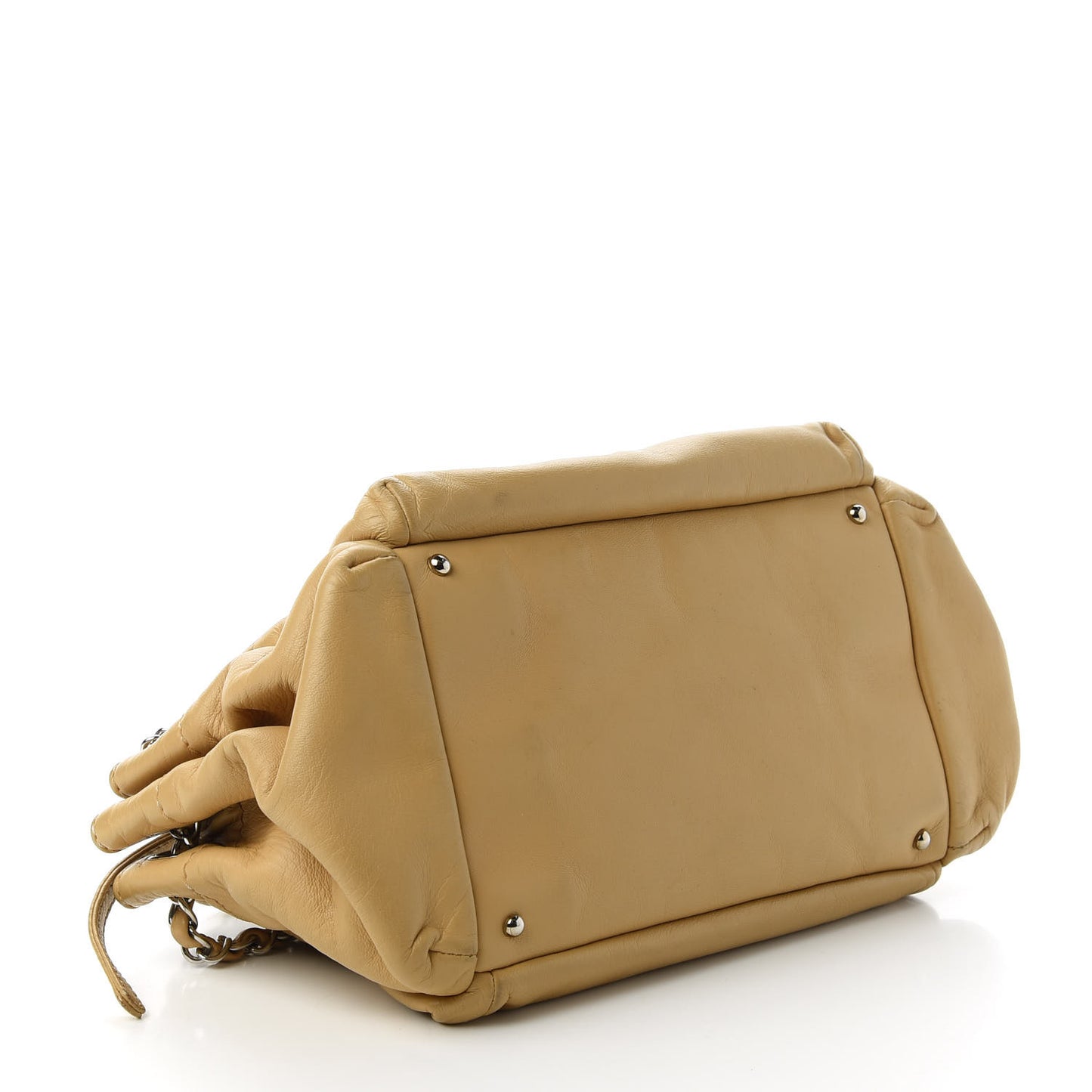 Lambskin Rock and Chic Shoulder Bag Beige