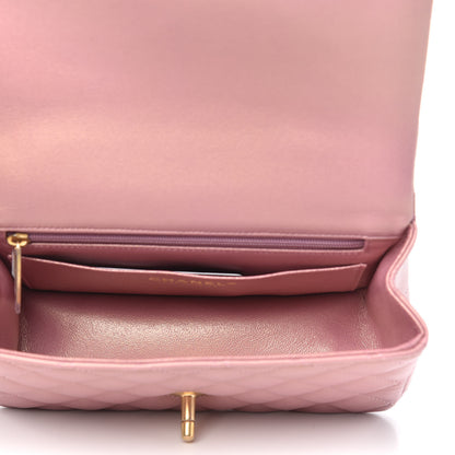 Chanel Iridescent Lambskin Quilted Mini Top Handle Rectangular Flap Pink 5 of 11