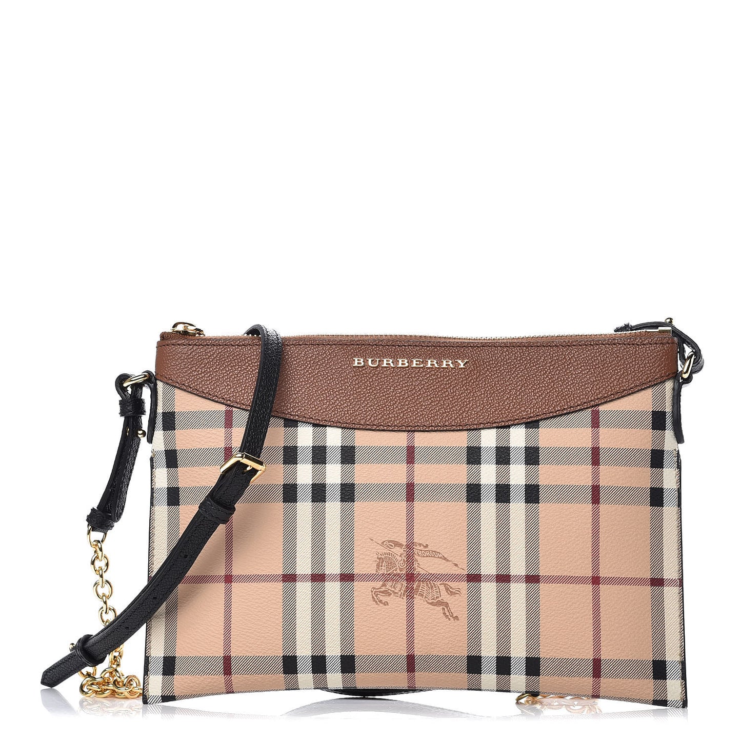 Haymarket Check Peyton Crossbody Clutch Bag Toffee