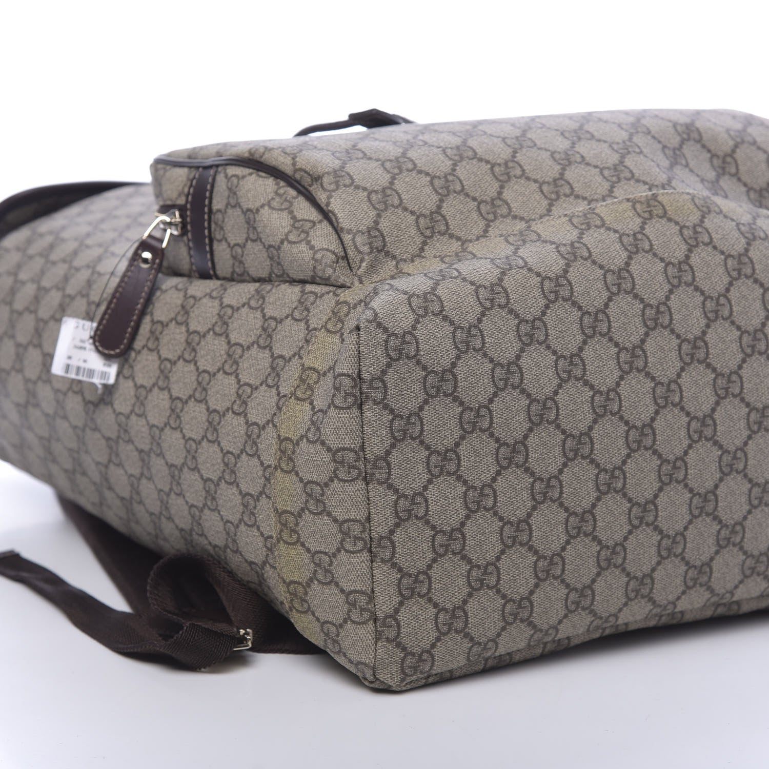 Gucci GG Supreme Monogram Medium Single Buckle Rucksack Backpack Beige Ebony Brown 7 of 9