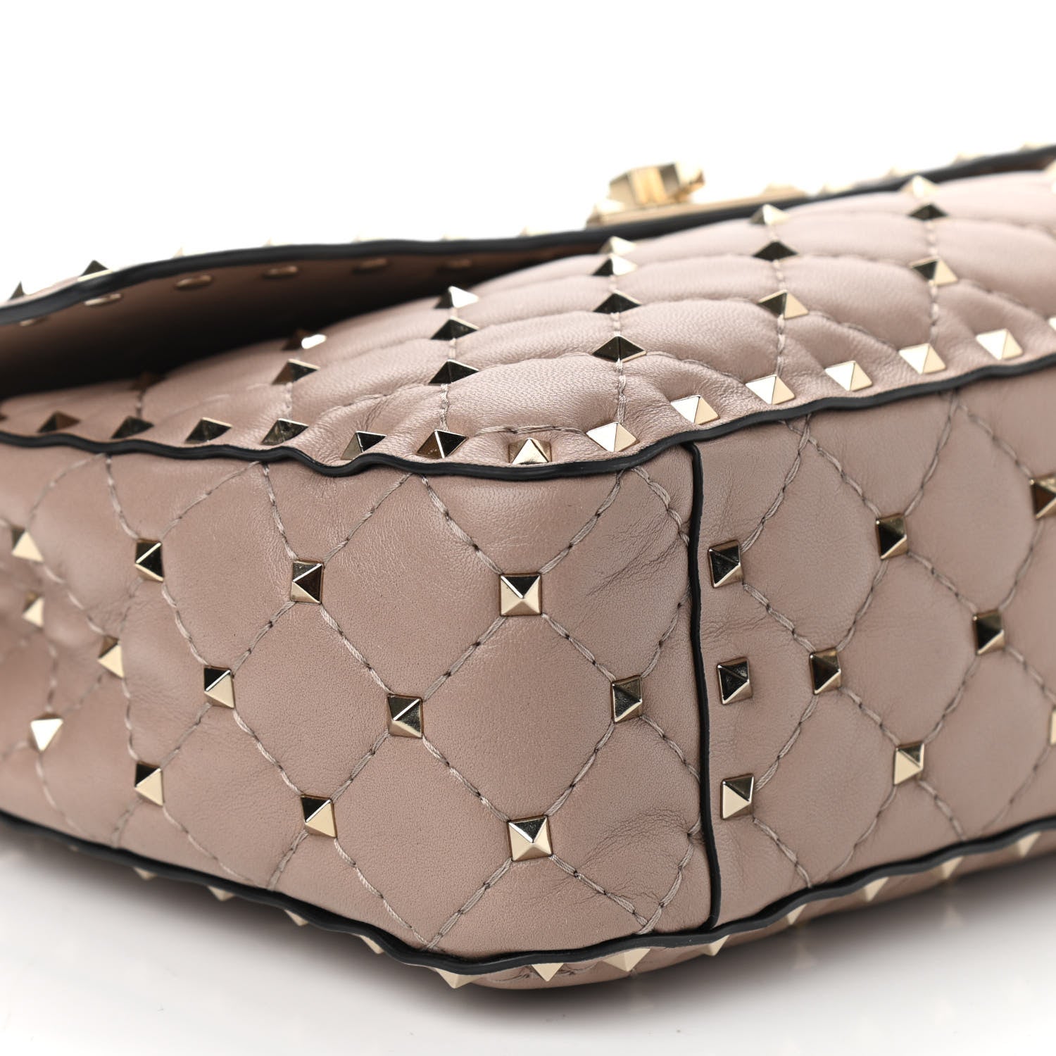 Valentino Garavani Lambskin Medium Rockstud Spike Shoulder Bag Poudre 14 of 17