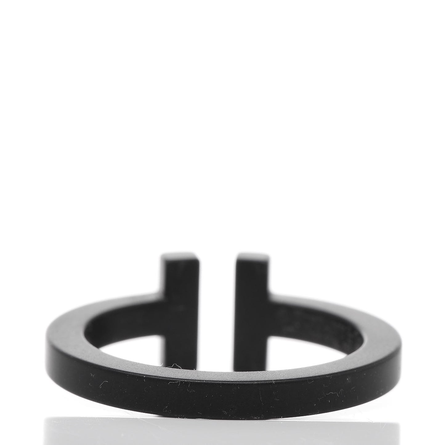 Black-Coated Stainless Steel T Square Ring 54 7 Black