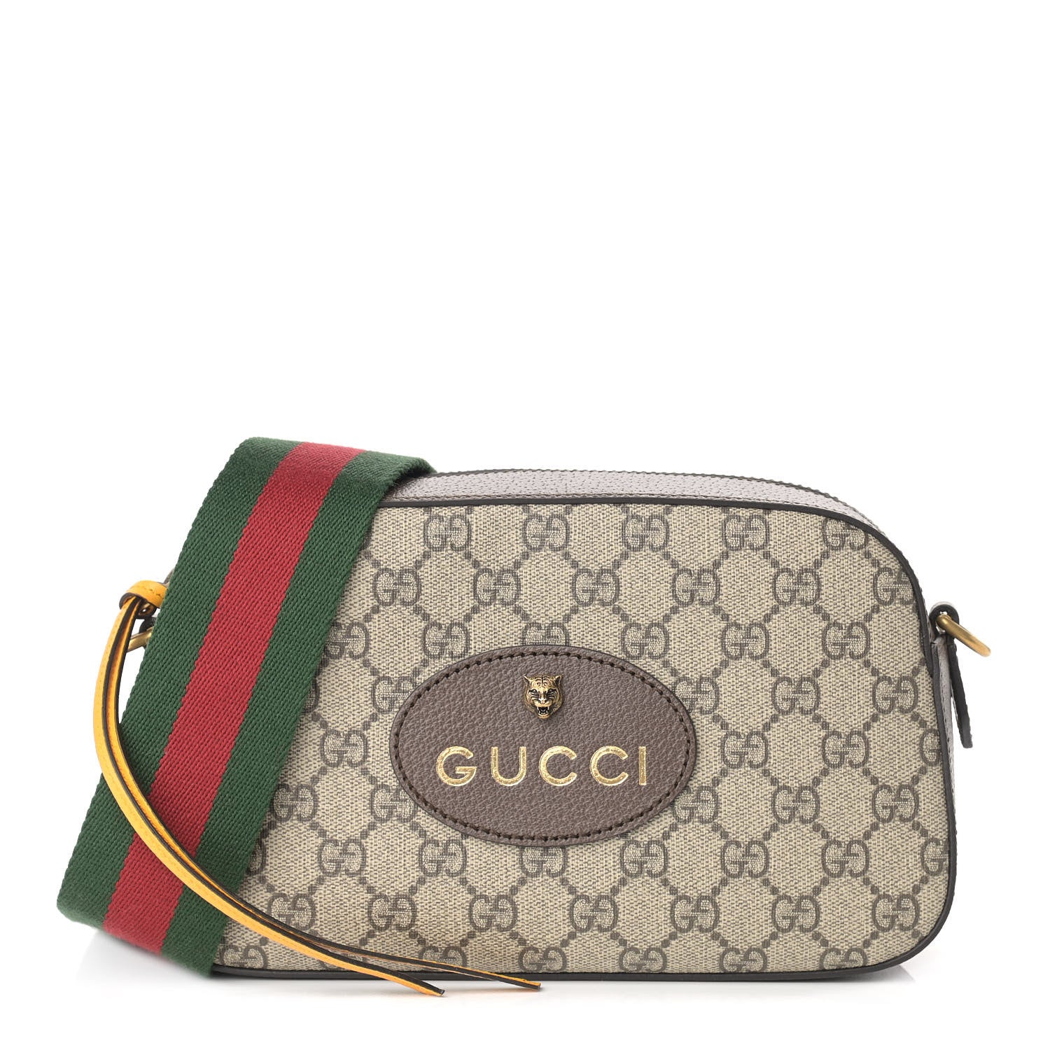 Gucci GG Supreme Monogram Web Neo Vintage Shoulder Bag Beige New Acero Crop 1 of 9