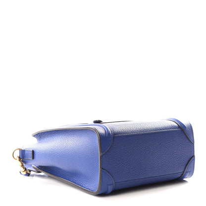 Celine Drummed Calfskin Nano Luggage Indigo 3 of 8