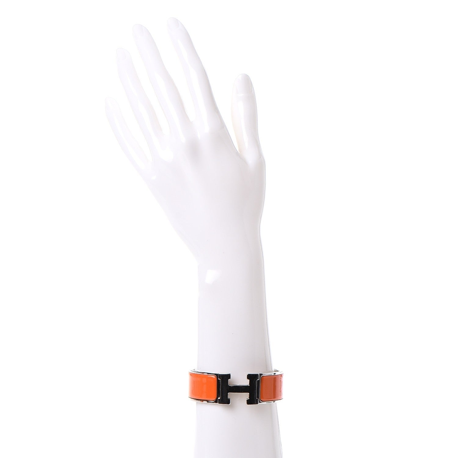 Hermes Enamel Wide Clic Clac H Bracelet PM Orange 2 of 5