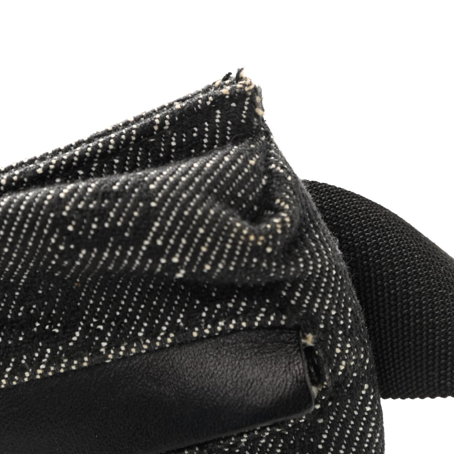 Denim Monogram Double Pocket Belt Bag Black