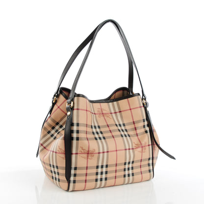Burberry Haymarket Check Small Canterbury Tote Chocolate 3 of 9