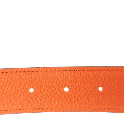 Hermes Box Togo 32mm H Belt 85 Black Orange 4 of 8