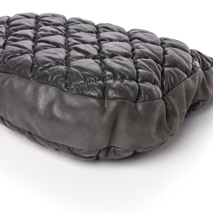 Chanel Iridescent Calfskin Bubble Quilt Hobo Grey 9 of 10