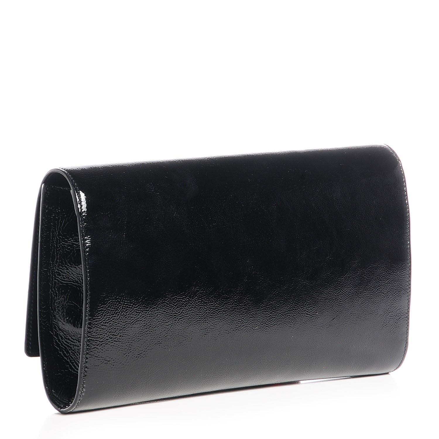 Saint Laurent Textured Patent Monogram Large Belle De Jour Clutch Black 3 of 7