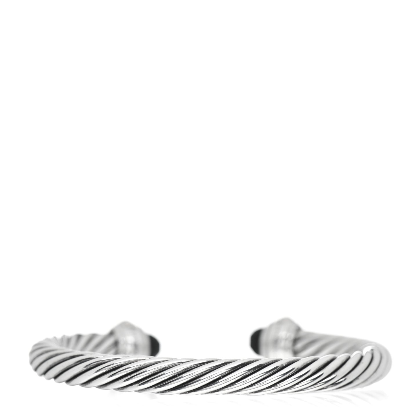 Sterling Silver 14K Yellow Gold Black Onyx 7mm Cable Classics Bracelet