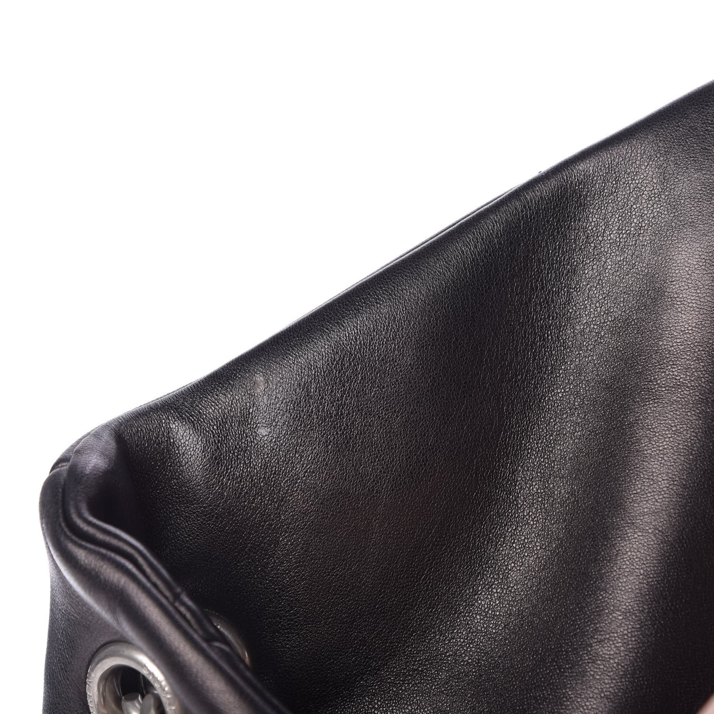 Lambskin Quilted Medium Loulou Puffer Monogram Chain Satchel Black