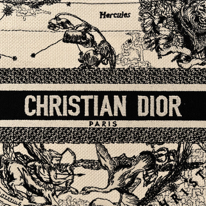 Christian Dior Canvas Embroidered Small Zodiac Toile De Jouy Book Tote Latte 8 of 13
