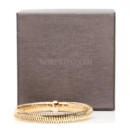 Roberto Coin 18K Rose Gold Primavera Flex Bangle Bracelet 4 of 4