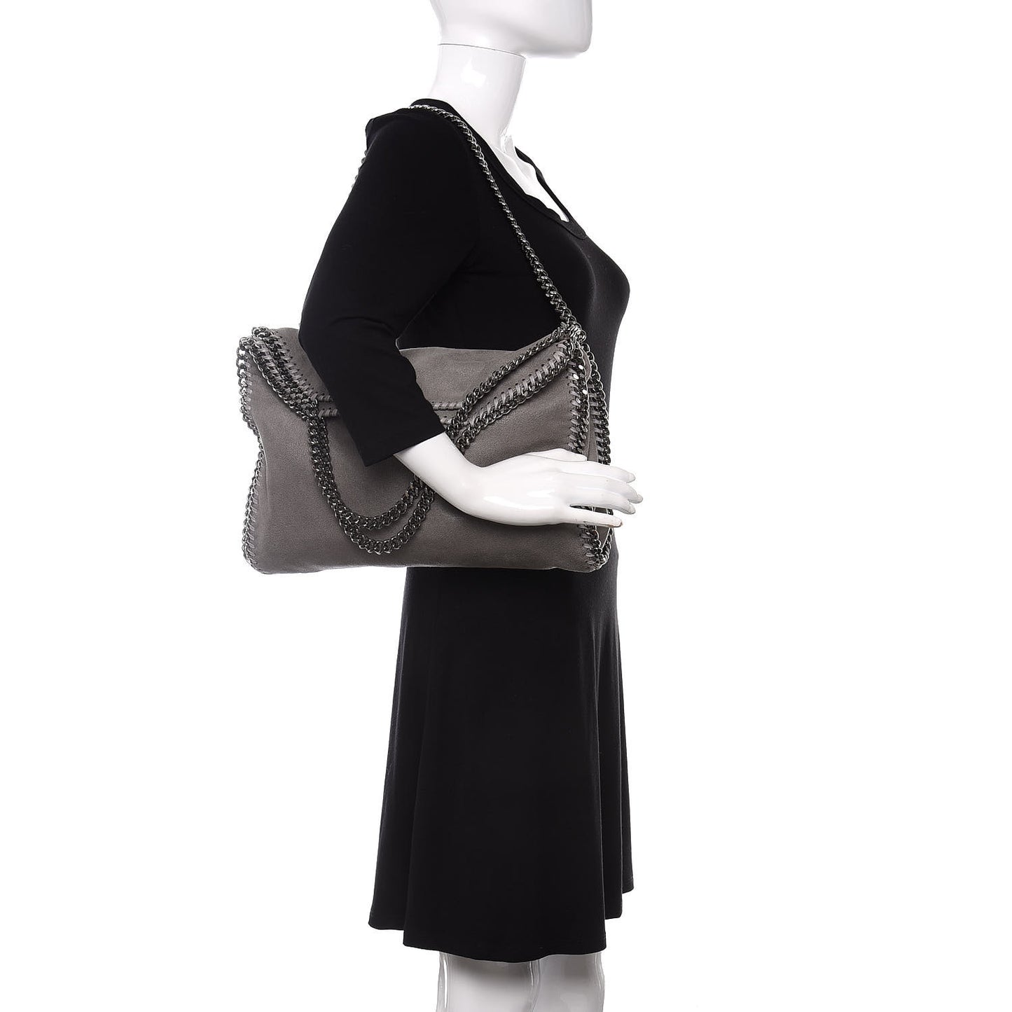 Shaggy Deer Falabella Fold Over Tote Grey