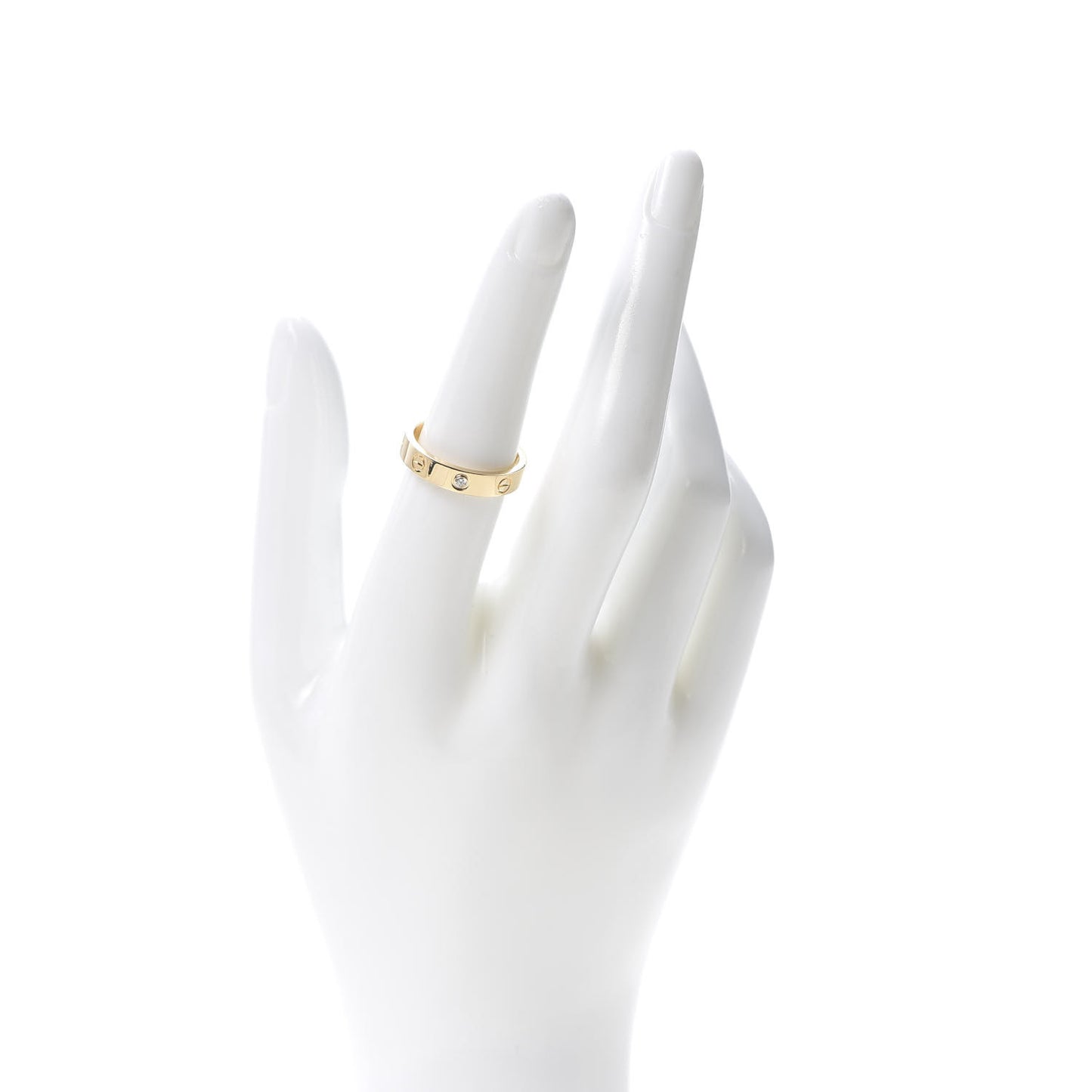 18K Yellow Gold Diamond 4mm LOVE Wedding Band Ring 54 6.75