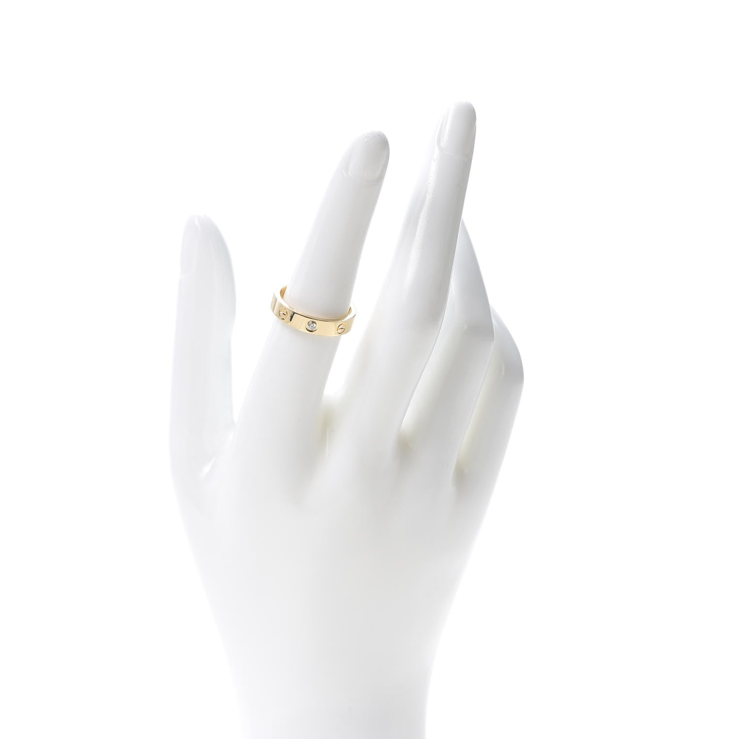 Cartier 18K Yellow Gold Diamond 4mm LOVE Wedding Band Ring 54 6.75 2 of 4
