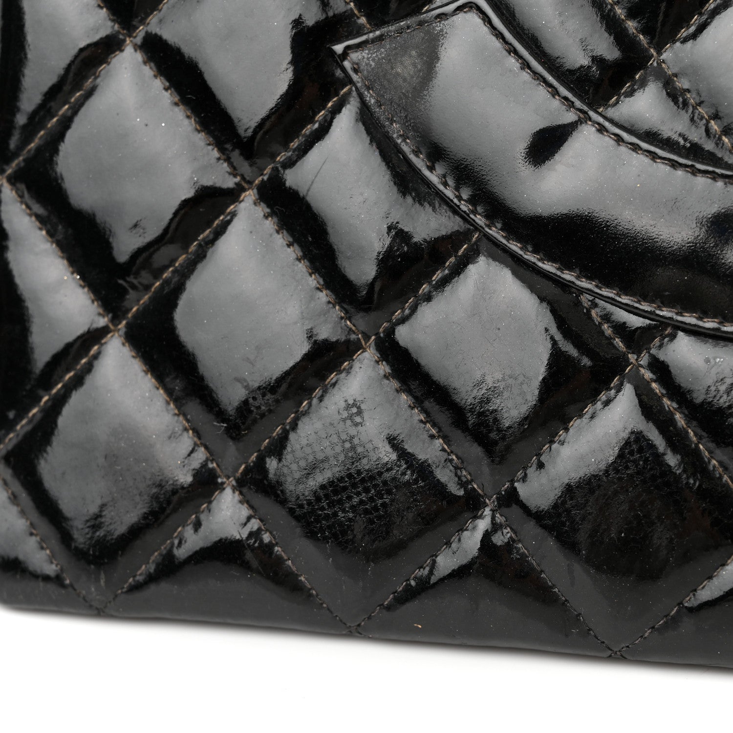 Chanel Patent Quilted Grand Shopping Tote GST Black 20 of 26
