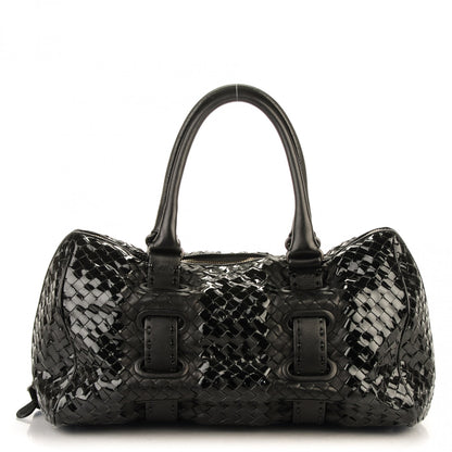 Bottega Veneta Patent Nappa Intrecciato Satchel Nero Black 1 of 13