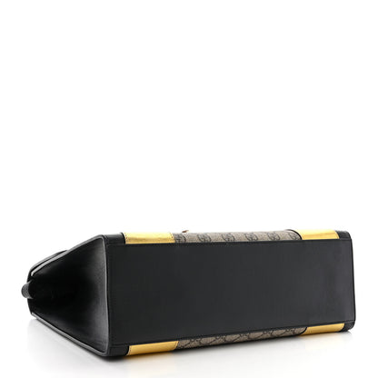Gucci Nappa GG Supreme Monogram Medium Osiride Top Handle Bag Black Oro Vecchio Beige Ebony 4 of 18