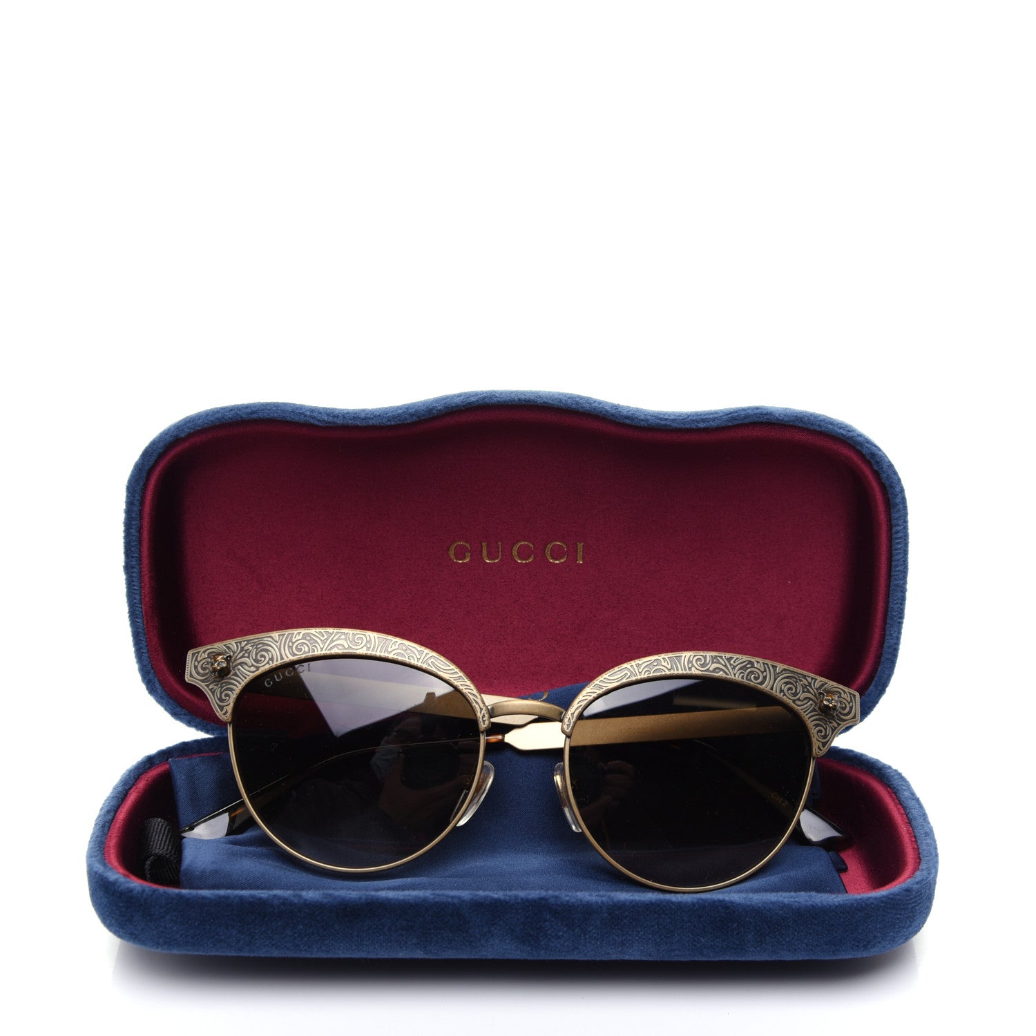 Gucci Metal Tiger GG0220S Sunglasses Antique Gold 10 of 10