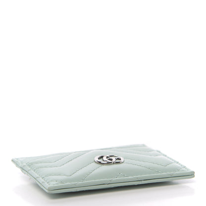 Gucci Calfskin Matelasse GG Marmont Card Holder Water Green 4 of 7