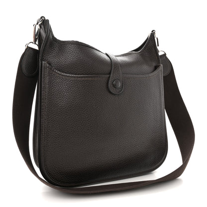 Hermes Taurillon Clemence Evelyne II PM Chocolate 3 of 11